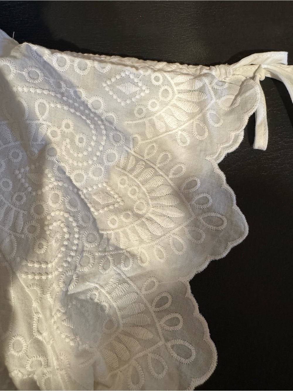 Lane Bryant White Eyelet Lace with Tie Sleeves Boho Romantic Top size 16. - Picture 3 of 4